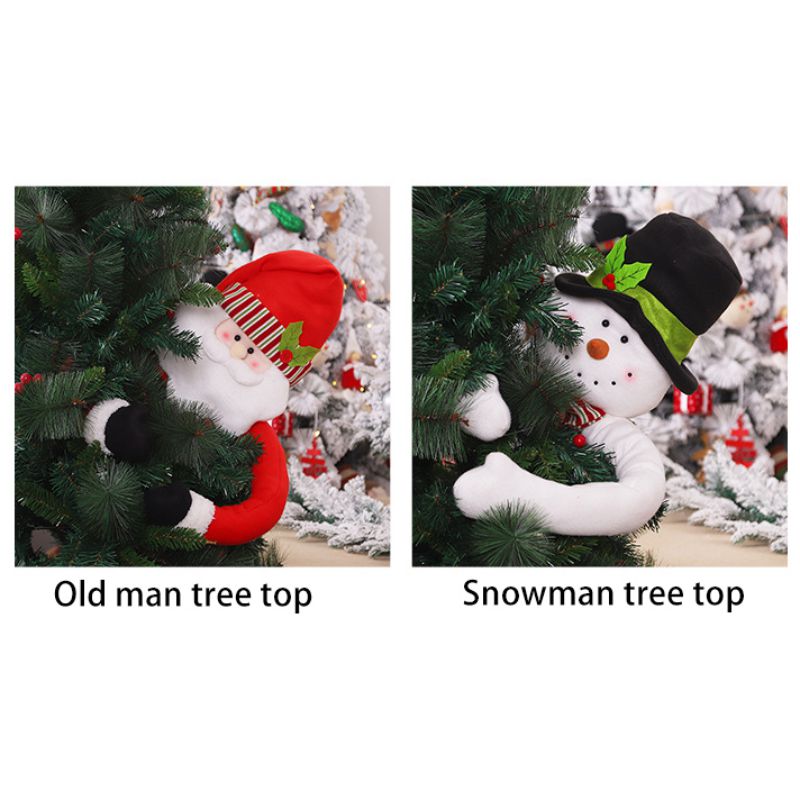 Christmas Tree Toppers Santa Snowman Hugger Decoration