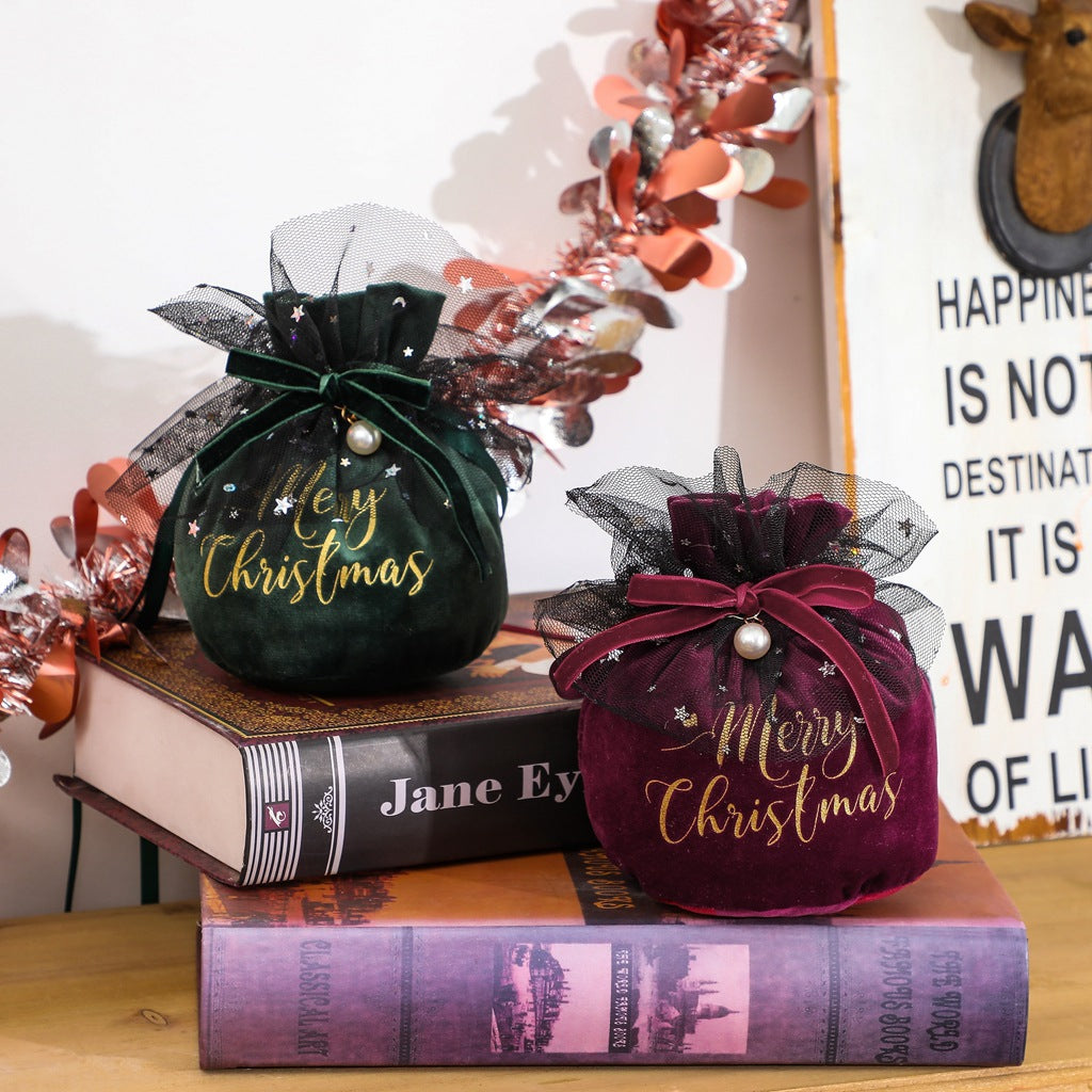 Christmas Velvet Gift Bag for Elegant Small Gifts & Candy