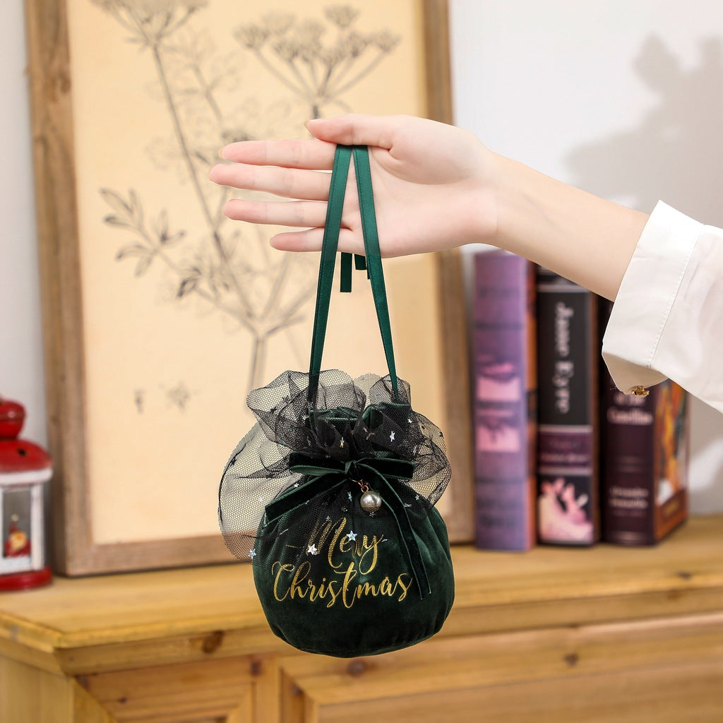 Christmas Velvet Gift Bag for Elegant Small Gifts & Candy