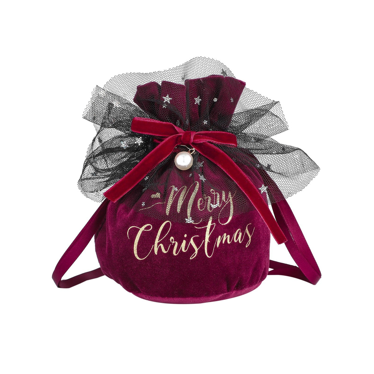 Christmas Velvet Gift Bag for Elegant Small Gifts & Candy
