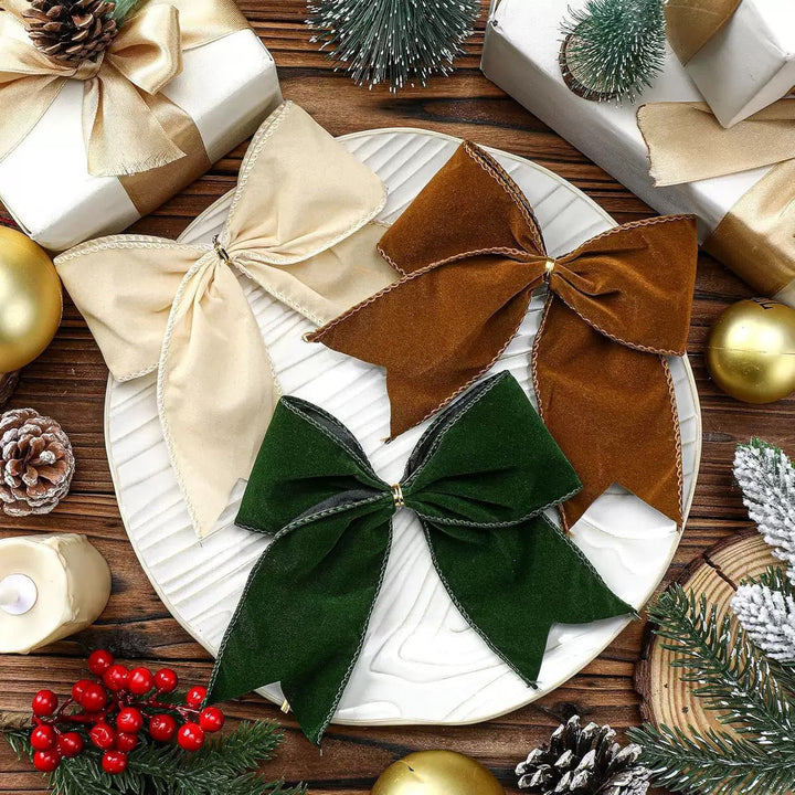 Christmas Velvet Bow Ribbon for Vintage Holiday Decor
