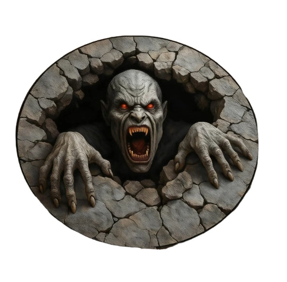 3D Monster Rug for Halloween Broken-Floor Illusion