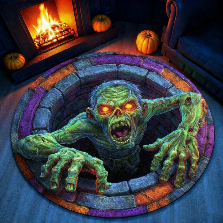 3D Monster Rug for Halloween Broken-Floor Illusion