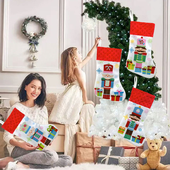 Christmas Nutcracker Stockings 4-Piece Gift Bag Set