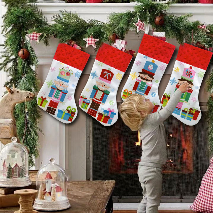 Christmas Nutcracker Stockings 4-Piece Gift Bag Set
