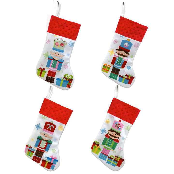 Christmas Nutcracker Stockings 4-Piece Gift Bag Set