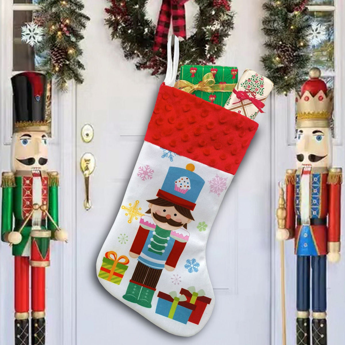 Christmas Nutcracker Stockings 4-Piece Gift Bag Set