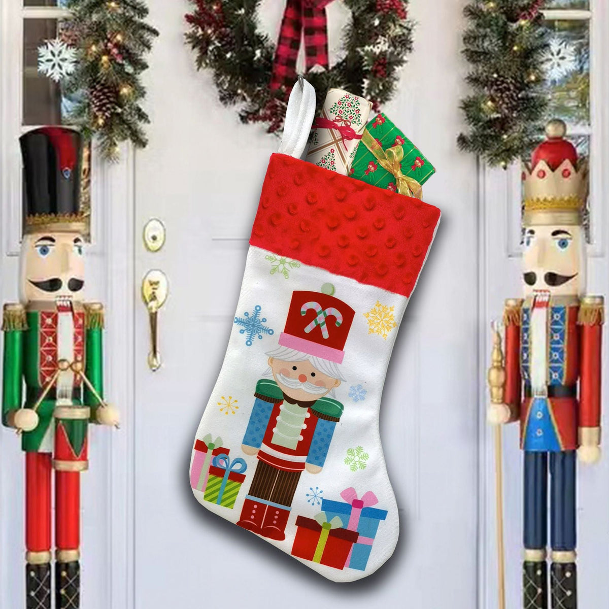 Christmas Nutcracker Stockings 4-Piece Gift Bag Set