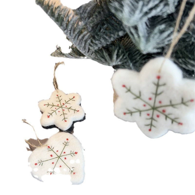 Felt Snowflake Ornaments for Rustic Christmas Charm