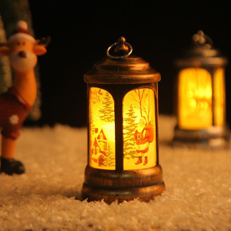 Christmas LED Lantern with Santa Claus Glow Decoration