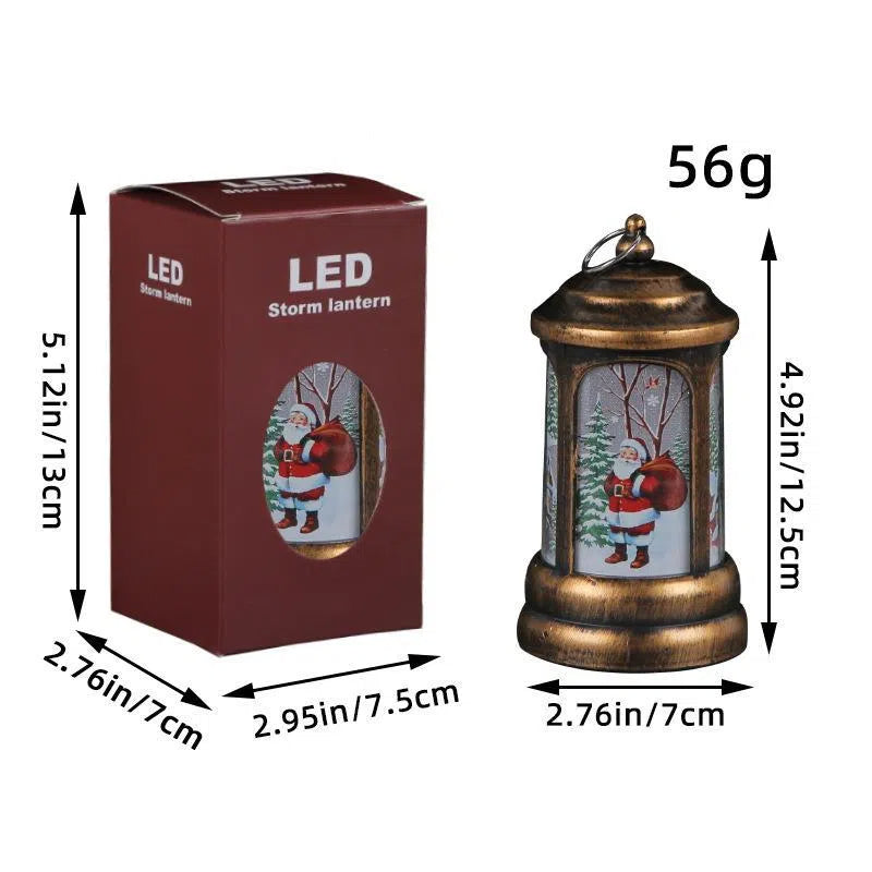 Christmas LED Lantern with Santa Claus Glow Decoration