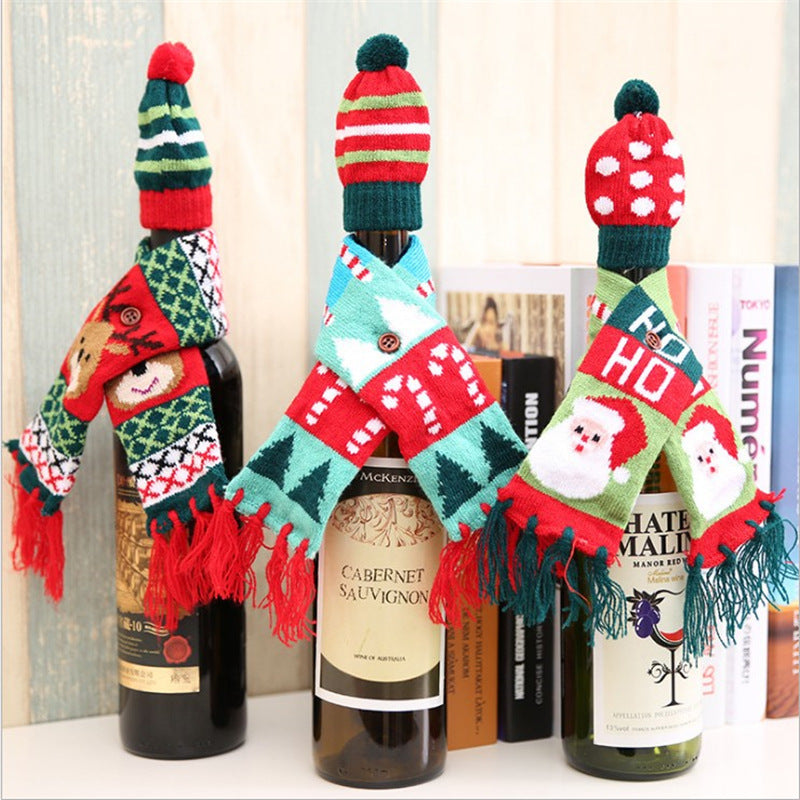 Christmas Wine Bottle Decoration Set for Festive Tables