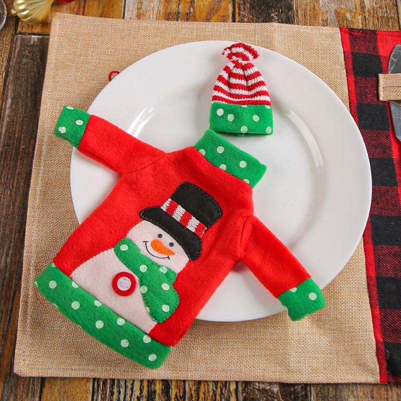 Christmas Wine Bottle Covers Snowman Holiday Decor