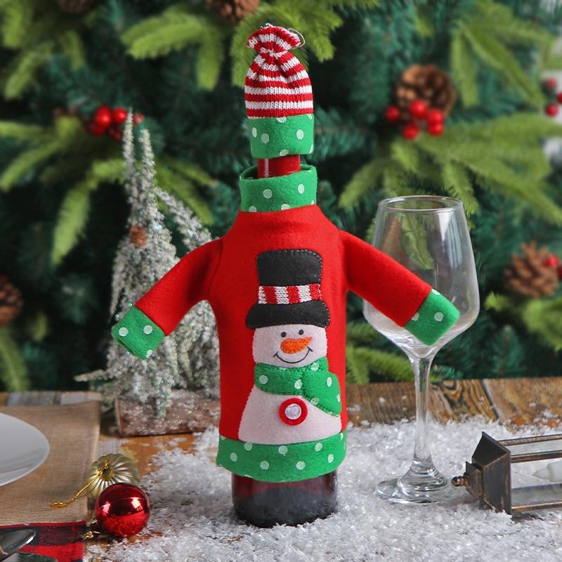 Christmas Wine Bottle Covers Snowman Holiday Decor