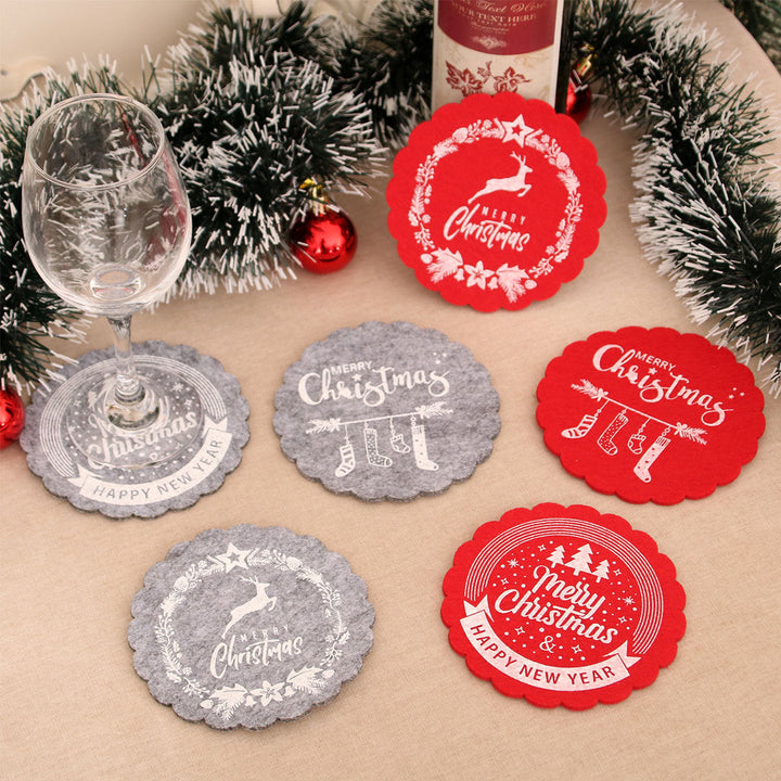Christmas Felt Coasters for Festive Table Settings