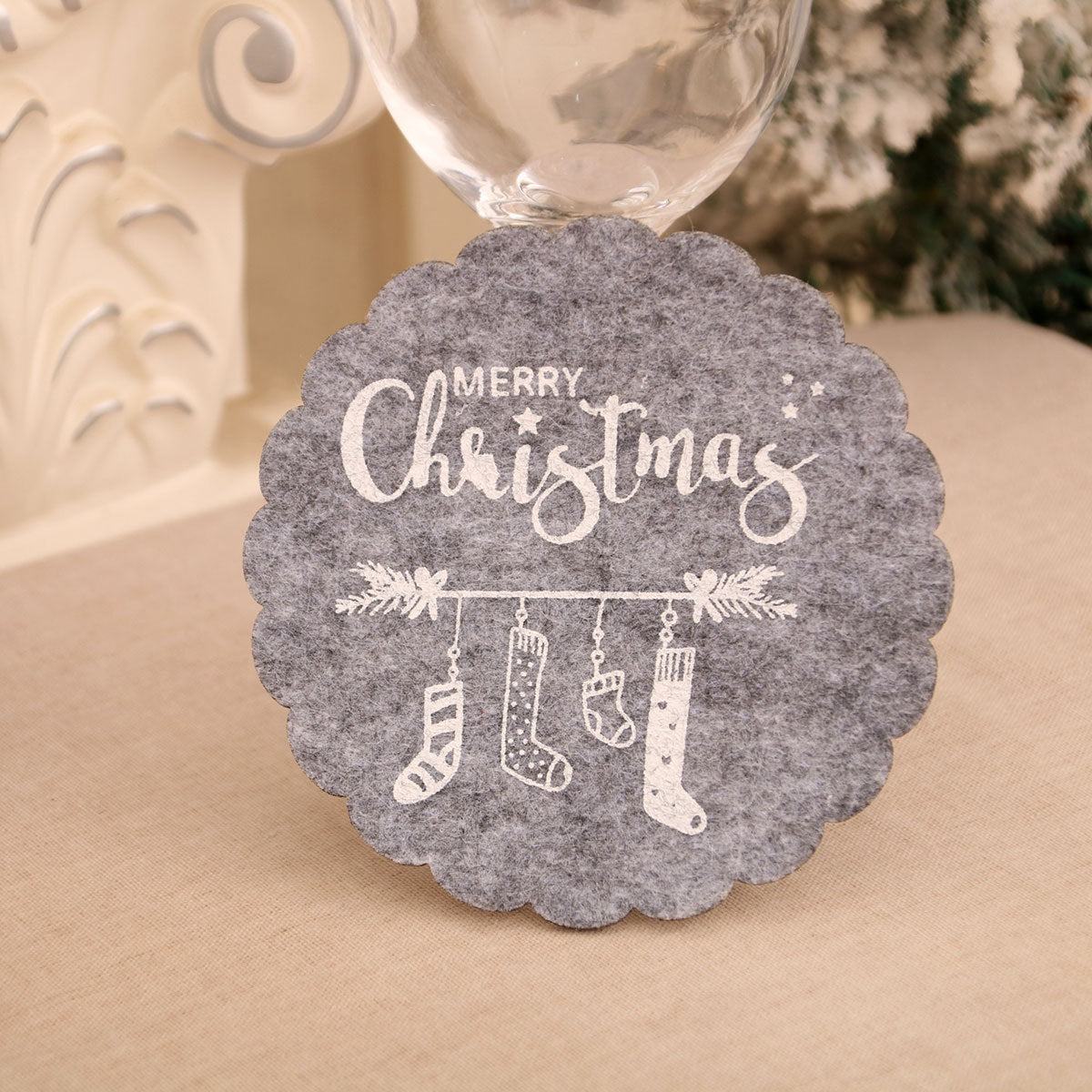 Christmas Felt Coasters for Festive Table Settings