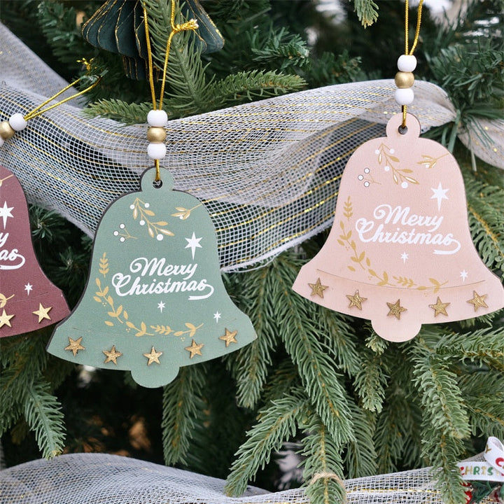 Christmas Wooden Bell Ornaments for Festive Tree Decor