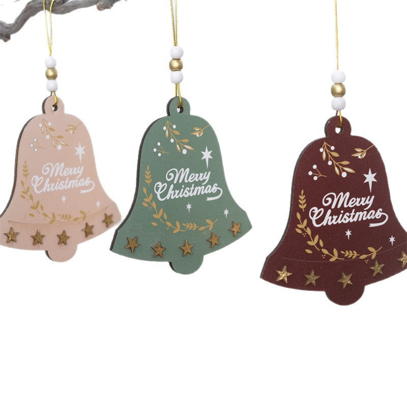 Christmas Wooden Bell Ornaments for Festive Tree Decor