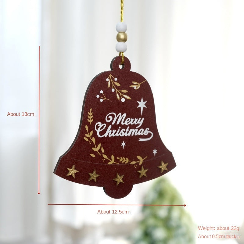Christmas Wooden Bell Ornaments for Festive Tree Decor