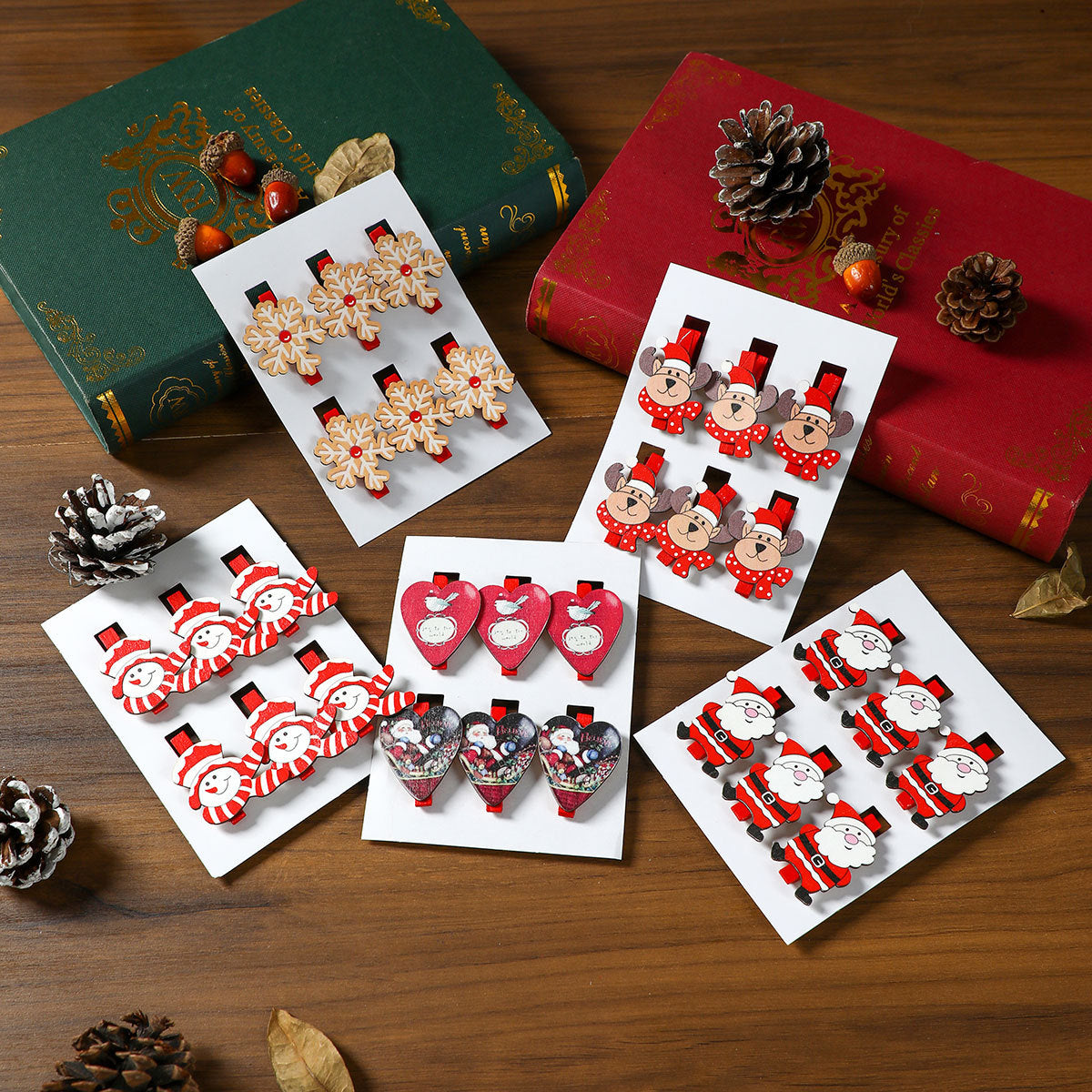 Christmas Wooden Clips for Playful Holiday Displays