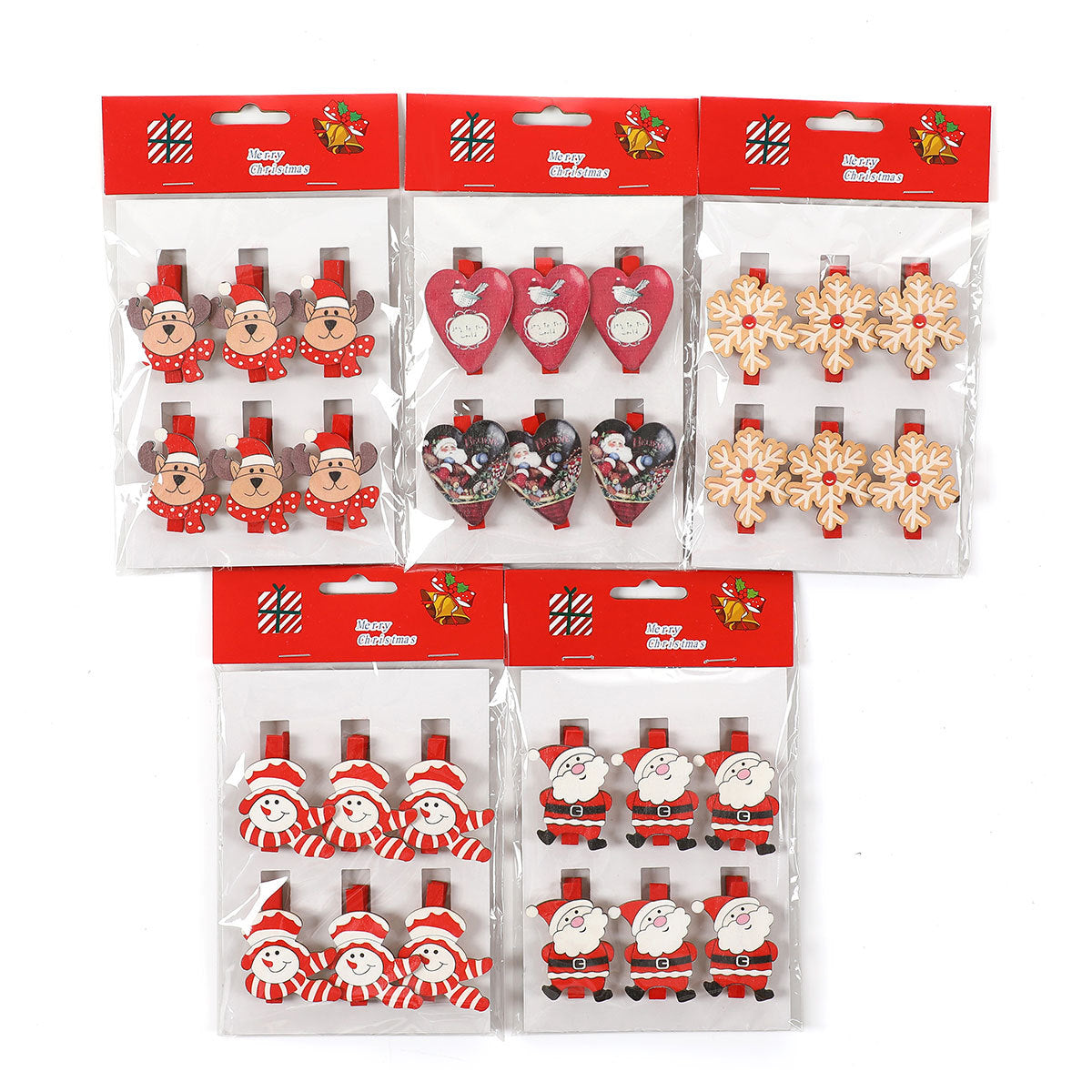 Christmas Wooden Clips for Playful Holiday Displays