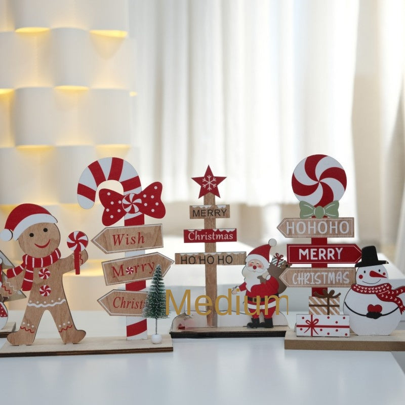 Wooden Christmas Decorations for Festive Tabletop Scenes