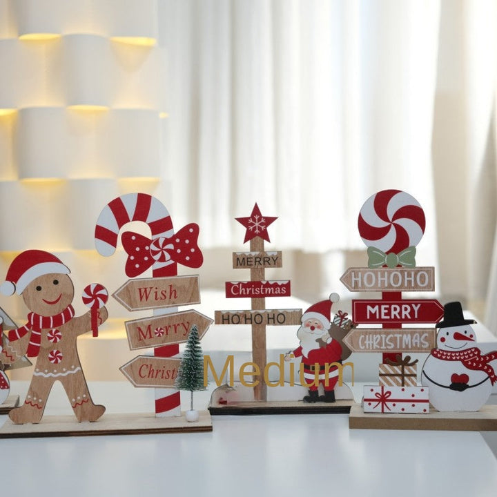 Wooden Christmas Decorations for Festive Tabletop Scenes