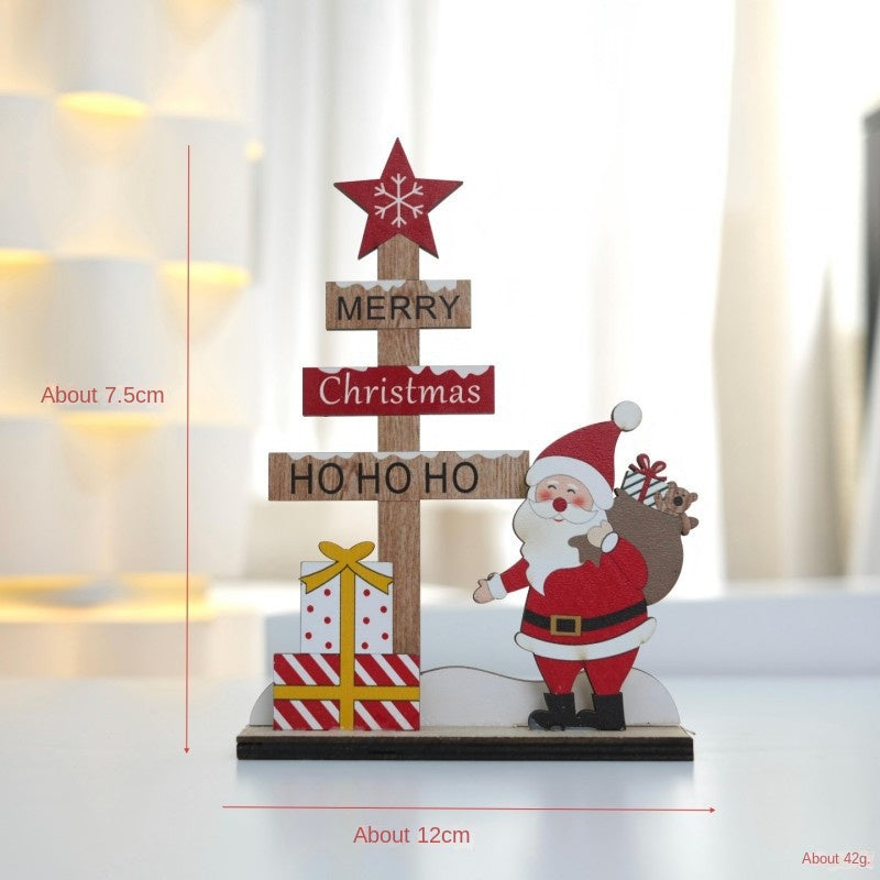 Wooden Christmas Decorations for Festive Tabletop Scenes