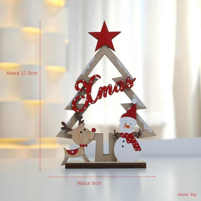 Wooden Christmas Decorations for Festive Tabletop Scenes