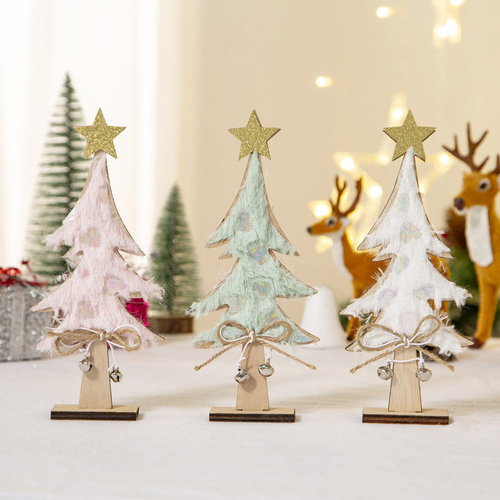 Christmas Wooden Tree Decor for Festive Tabletop Sparkle