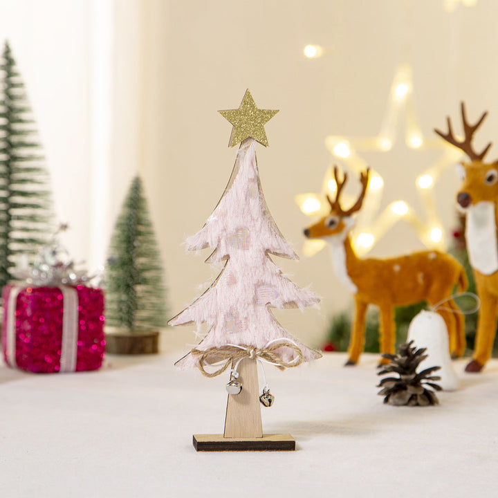 Christmas Wooden Tree Decor for Festive Tabletop Sparkle