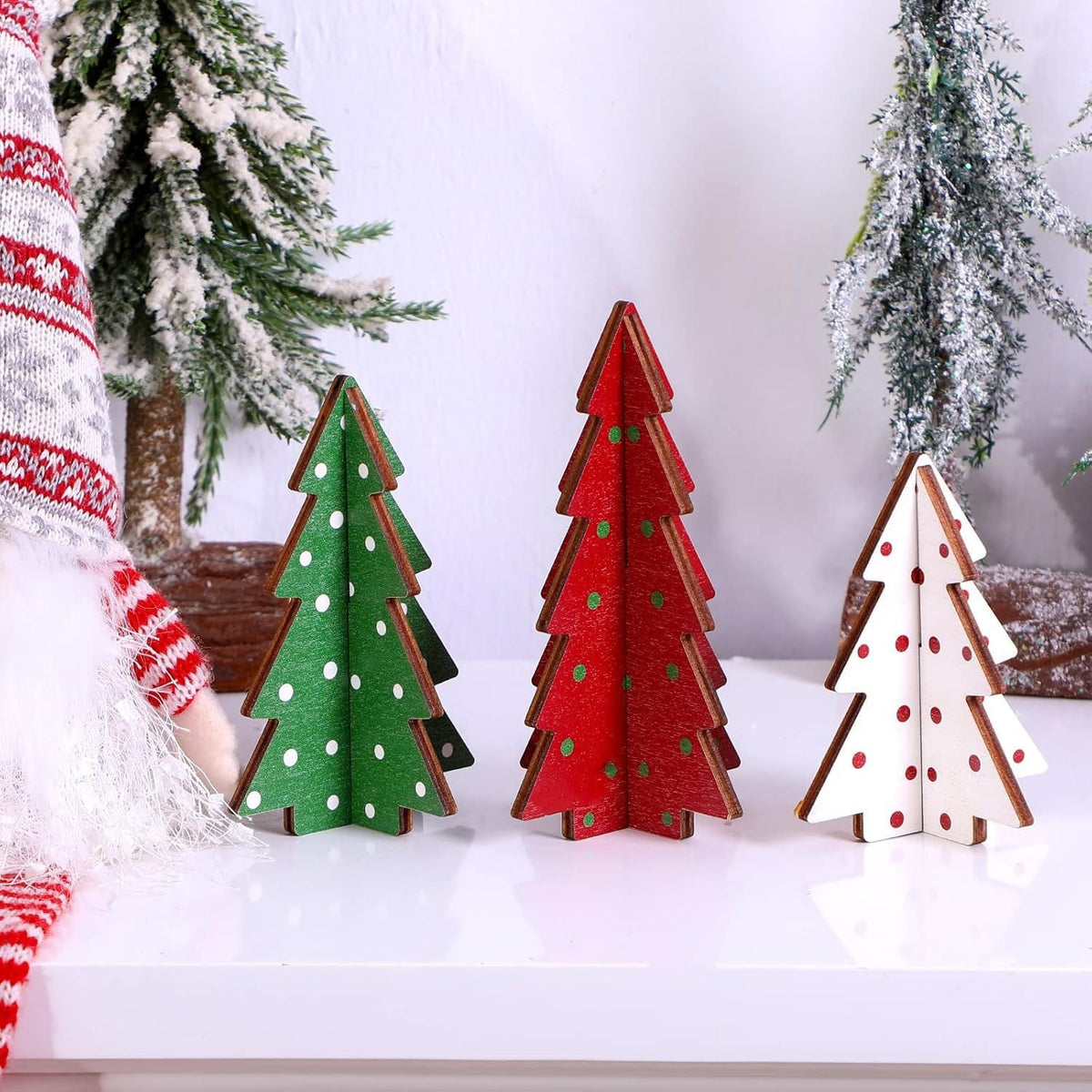 Wooden Christmas Tree Decor for Festive Tabletop Style