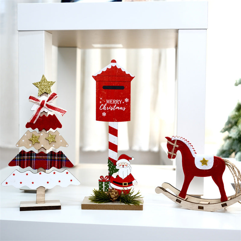 Christmas Wooden Desktop Decor for Festive Table Displays