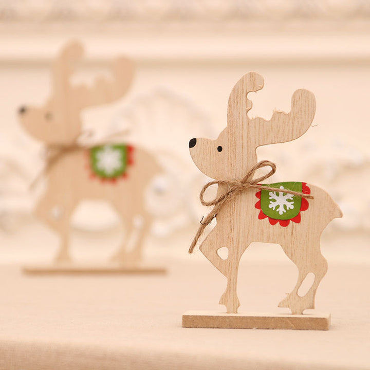 Wooden Christmas Reindeer Decor for Rustic Displays