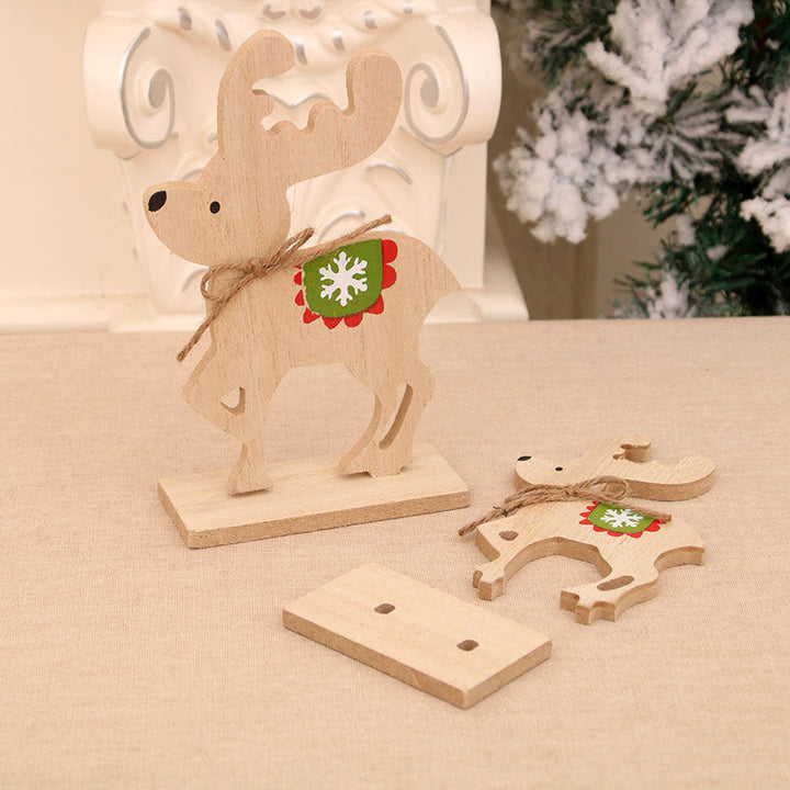 Wooden Christmas Reindeer Decor for Rustic Displays