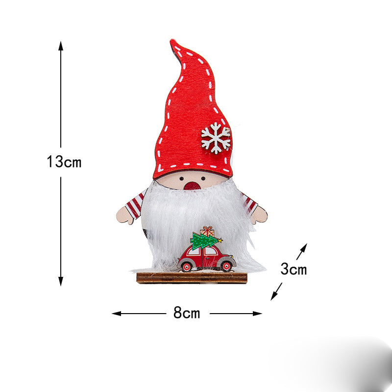 Wooden Santa Claus Christmas Decoration for Desk & Window
