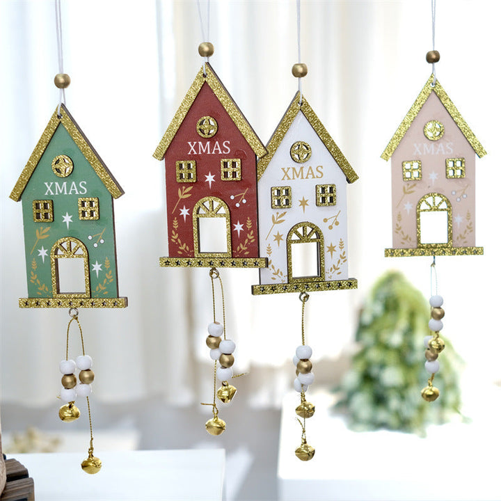 Christmas Wooden House Ornaments for Festive Displays