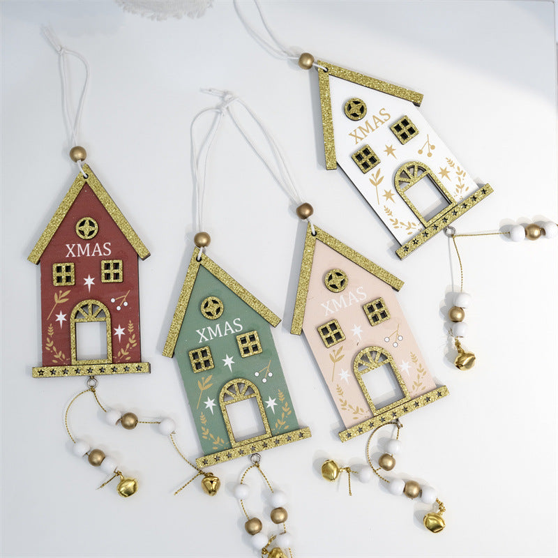 Christmas Wooden House Ornaments for Festive Displays