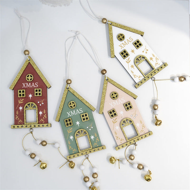 Christmas Wooden House Ornaments for Festive Displays