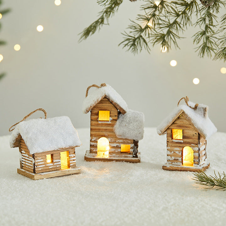 Christmas Wooden House Decoration | Cozy Light-Up Decor