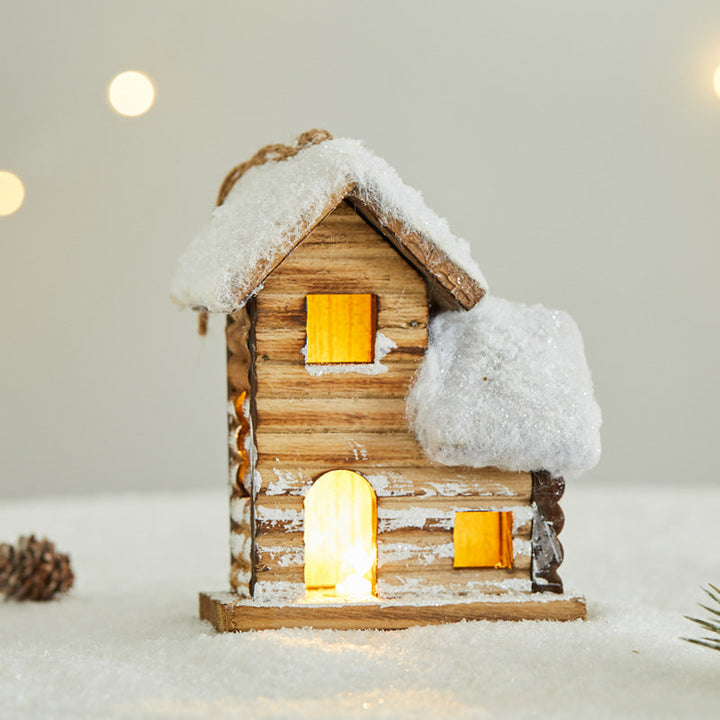 Christmas Wooden House Decoration | Cozy Light-Up Decor
