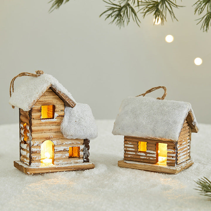 Christmas Wooden House Decoration | Cozy Light-Up Decor