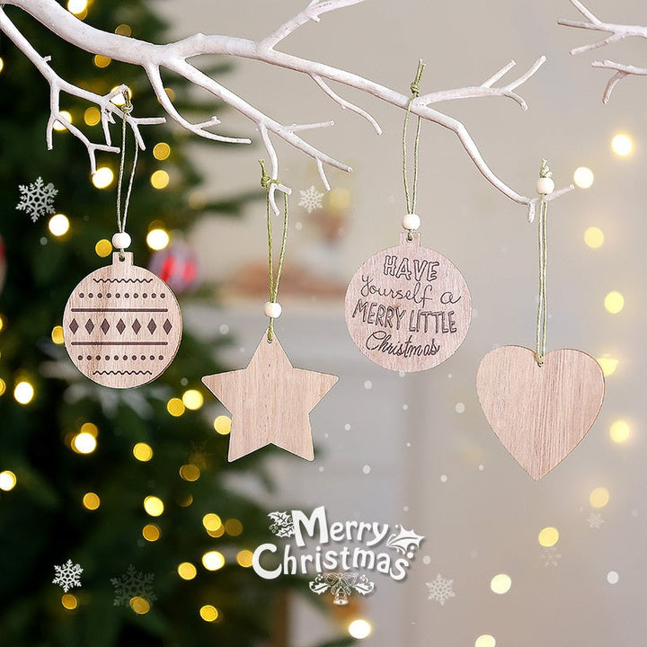 Wooden Christmas Ornaments for Warm Rustic Tree Decor