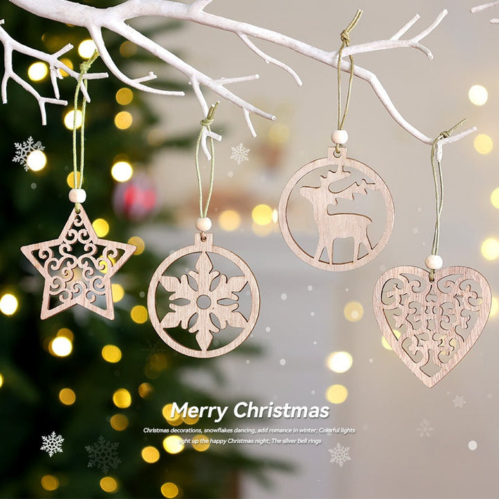 Wooden Christmas Ornaments for Warm Rustic Tree Decor