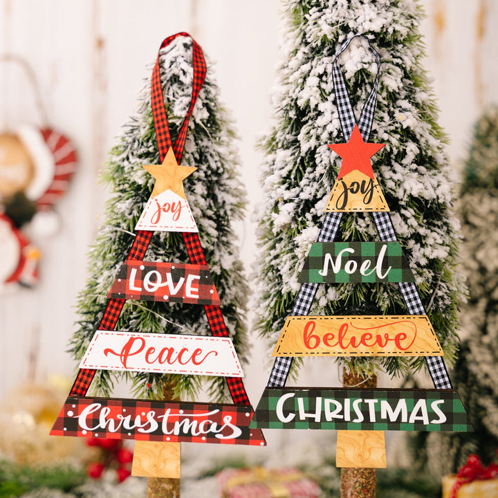 Christmas Tree Ornaments – Rustic Plaid Holiday Decor