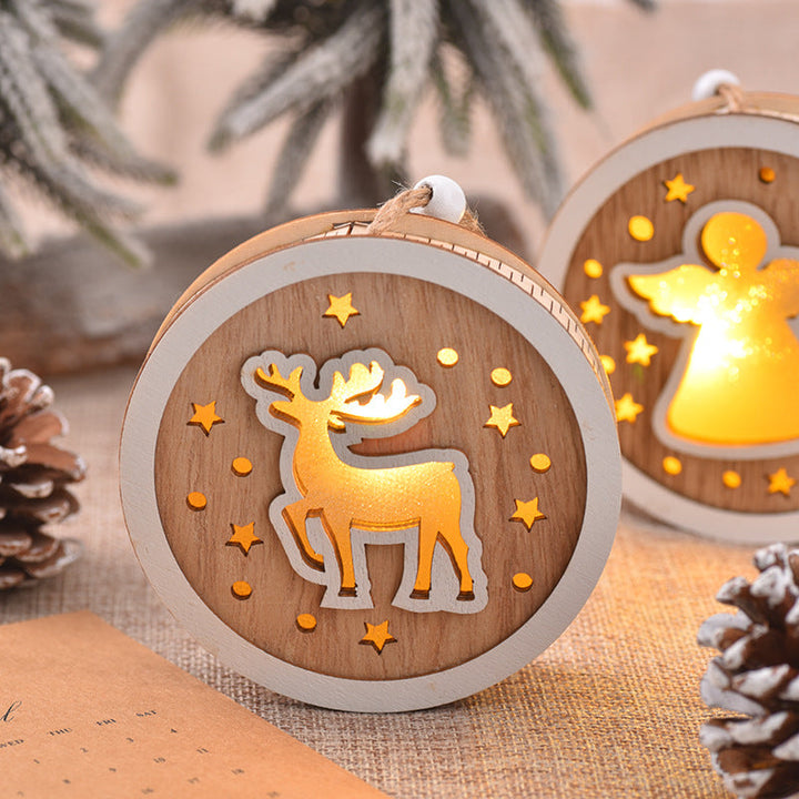 Wooden Christmas Light Pendant for Cozy Tree Decor