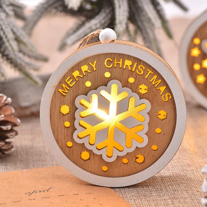 Wooden Christmas Light Pendant for Cozy Tree Decor