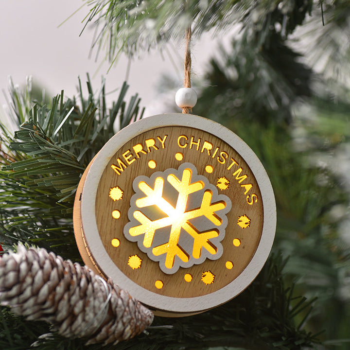 Wooden Christmas Light Pendant for Cozy Tree Decor