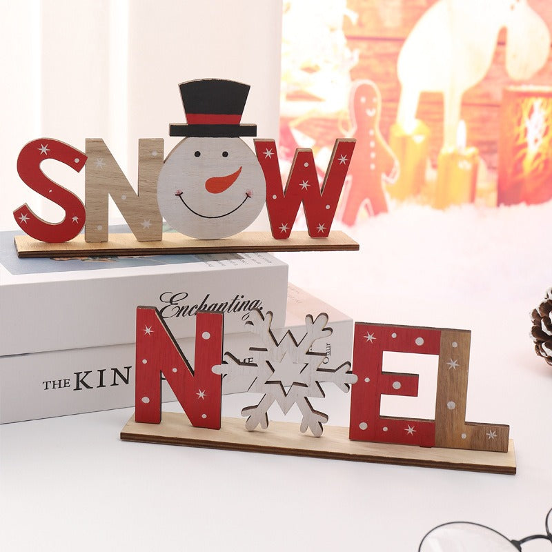 Christmas Wooden Letter Signs for Festive Displays