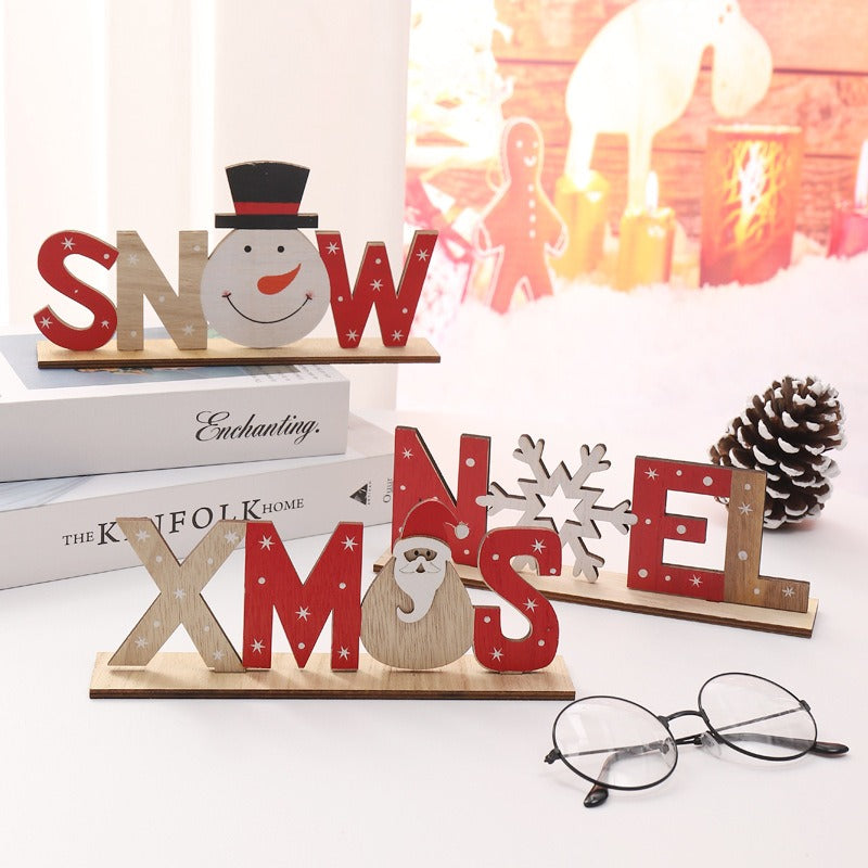 Christmas Wooden Letter Signs for Festive Displays